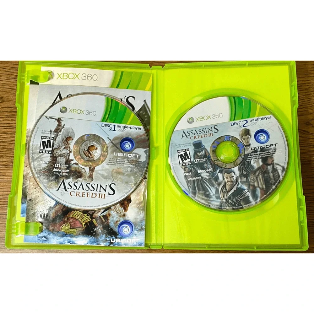Assassin's Creed III (Microsoft Xbox 360, 2012) 2 Discs